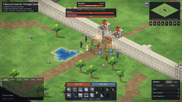 Um grupo atacando o portão de uma base inimiga durante a guerra